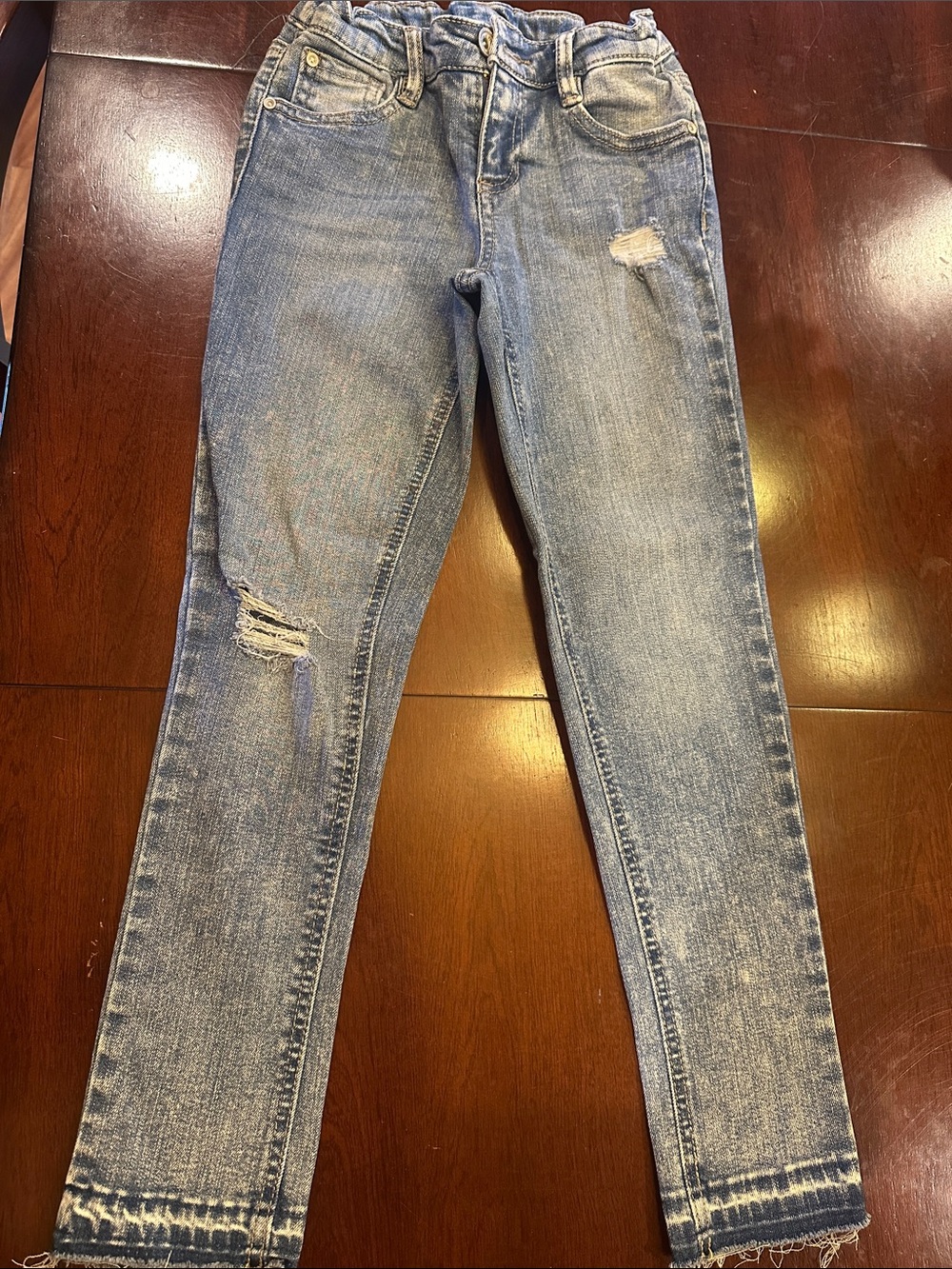 Kids Blue Distressed Stretch Jeans